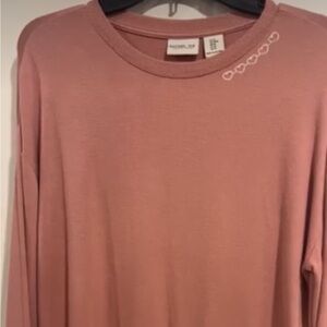 Rachel Zoe Mauve color Heart-Embellished Sweatshirt